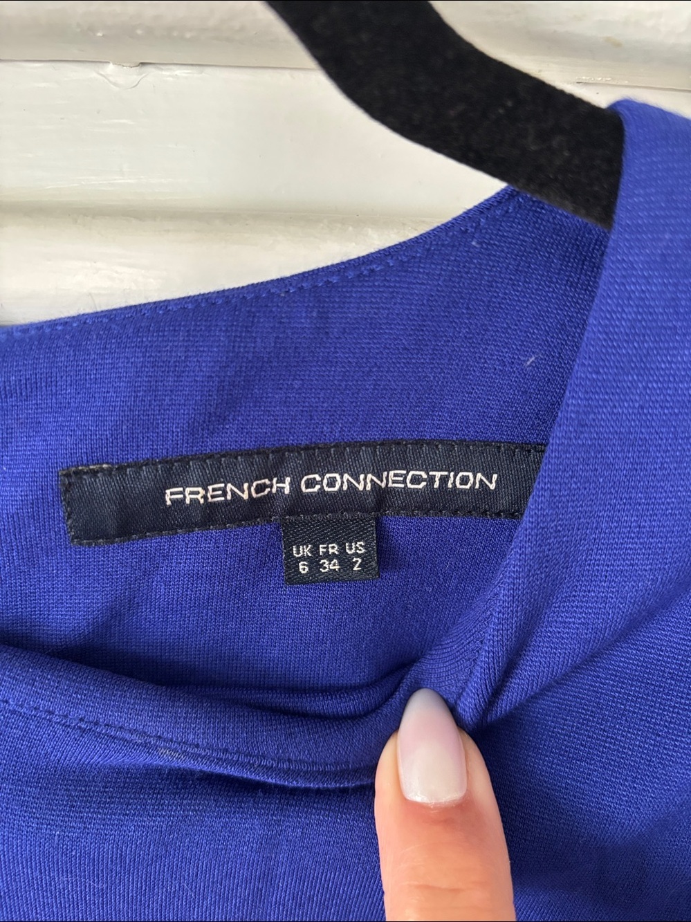 French Connection Blue, Red & Black Colorblock Midi Dress - Picture 2 of 7
